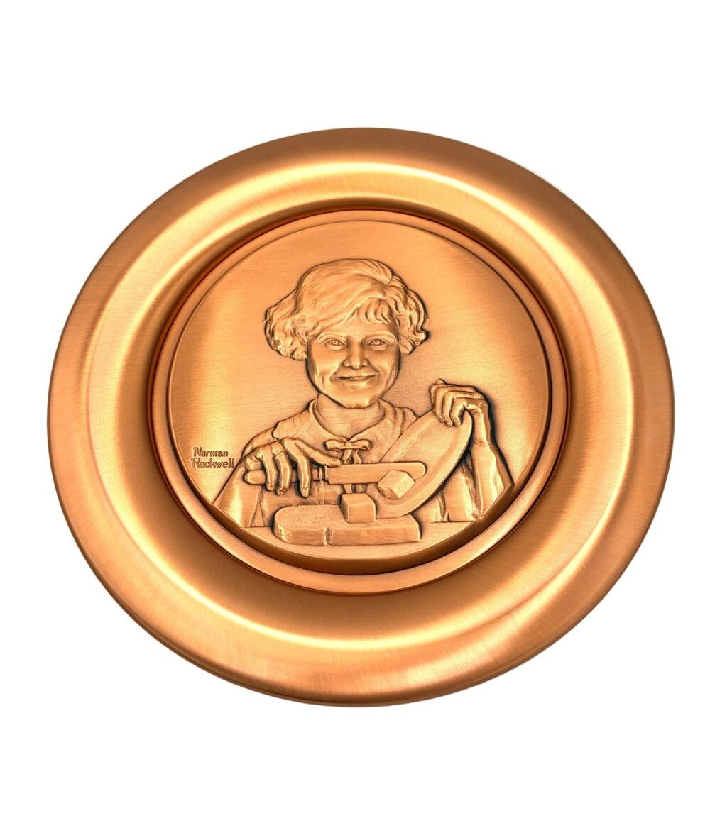 Vintage Norman Rockwell "The Butter Girl" Copper Collector Plate 1979